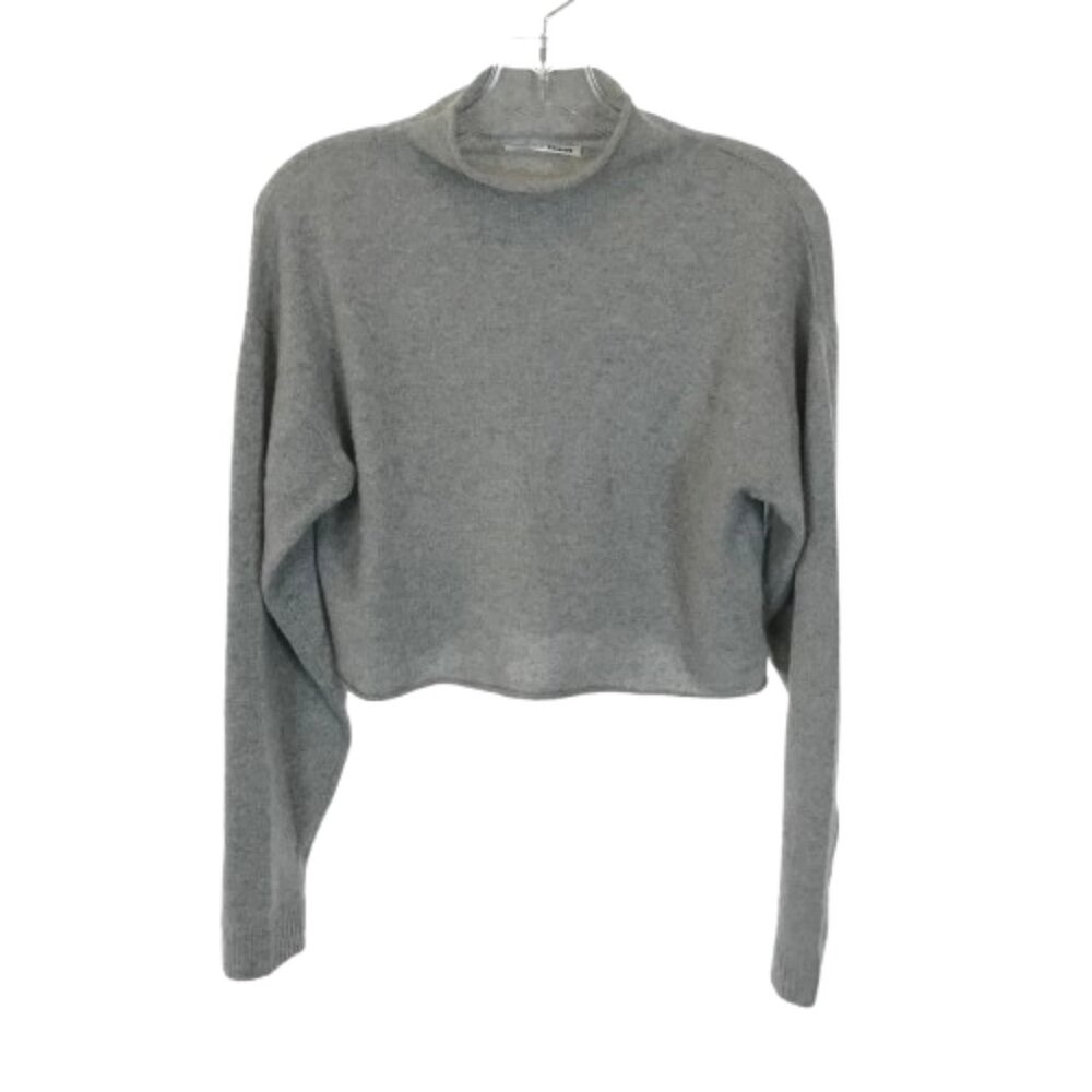 Reformation Gray Cropped Turtleneck Sweater